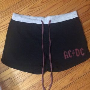 NWOT AC/DC elastic drawstring shorts
